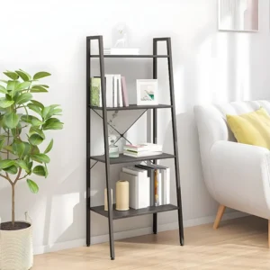 Estante com 4 prateleiras 56x35x140 cm preto