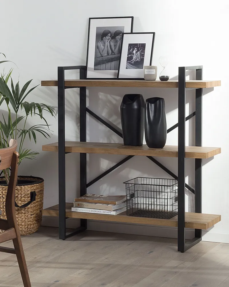 Estante com 3 prateleiras castanha escura TIMBER
