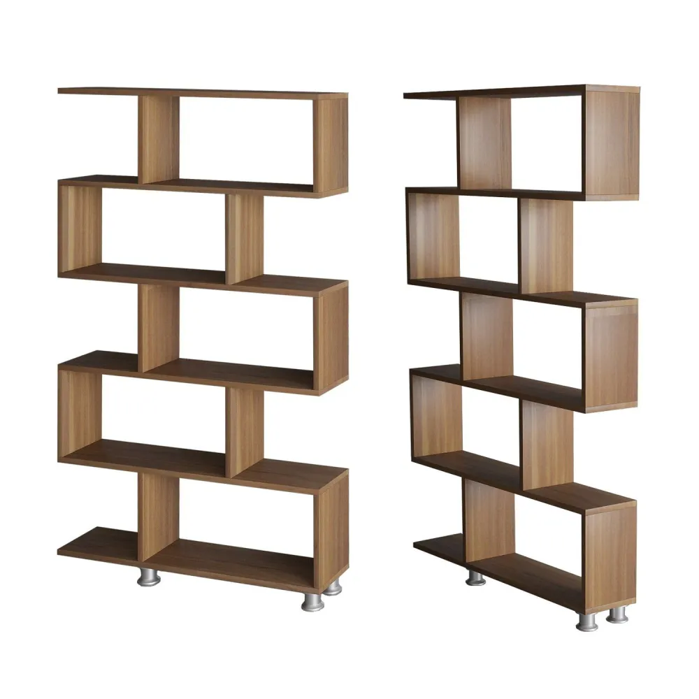 Estante de livros Tariva L90cm Madeira escura