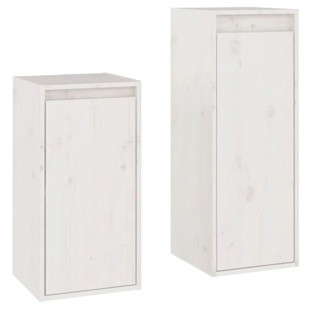 Madeira Maciç Móveis de TV 2 pcs madeira de pinho maciç branco