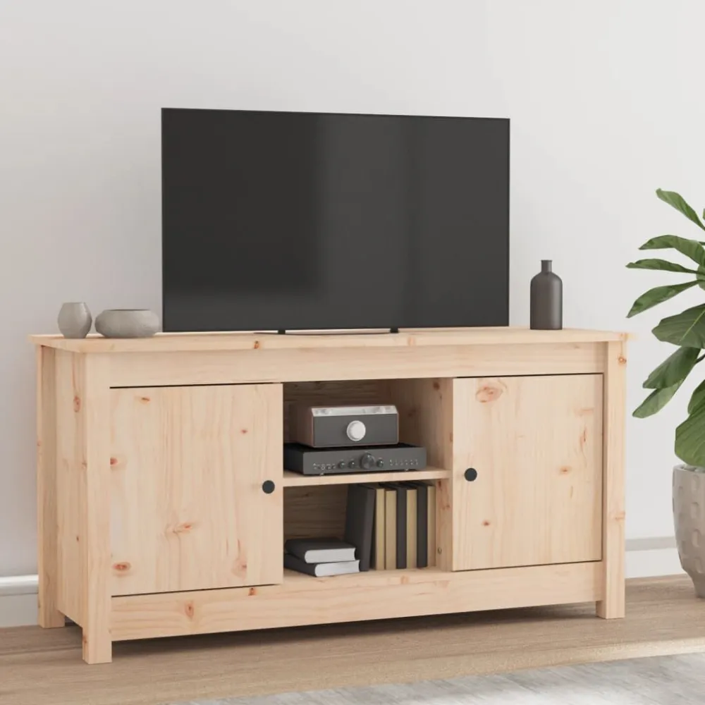 Mesa de Centro Móvel de TV 103x36,5x52 cm madeira de pinho maciç