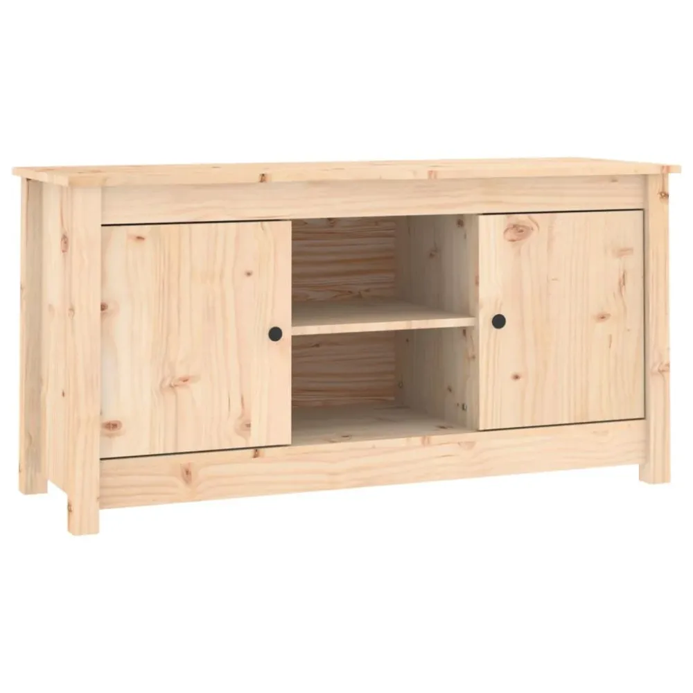 Mesa de Centro Móvel de TV 103x36,5x52 cm madeira de pinho maciç