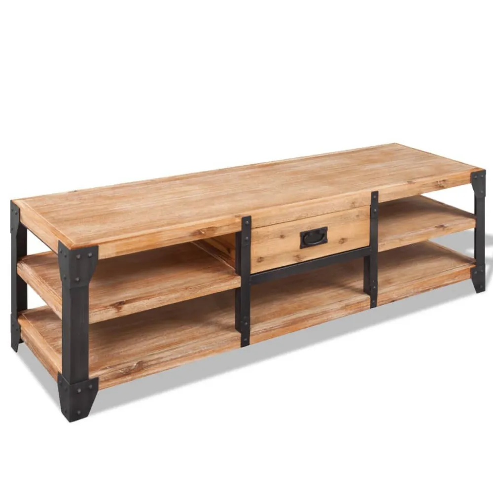 Mesa de Centro Móvel TV madeira de acácia maciç 140x40x45 cm