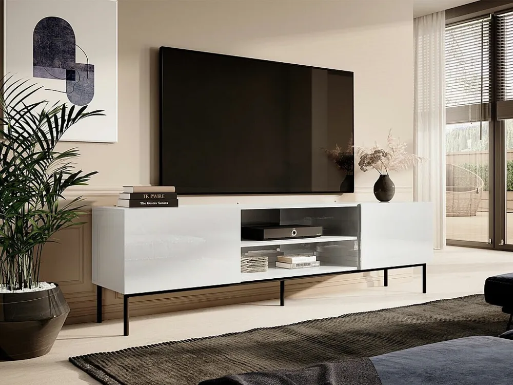 Mesa para TV Charlotte 166, O número de portas: 2, 200x57x40cm