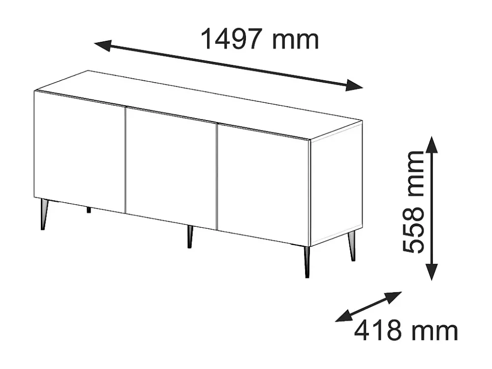 Movel Tv RAVENNA C RTV150 3D 150x42x56 Preto