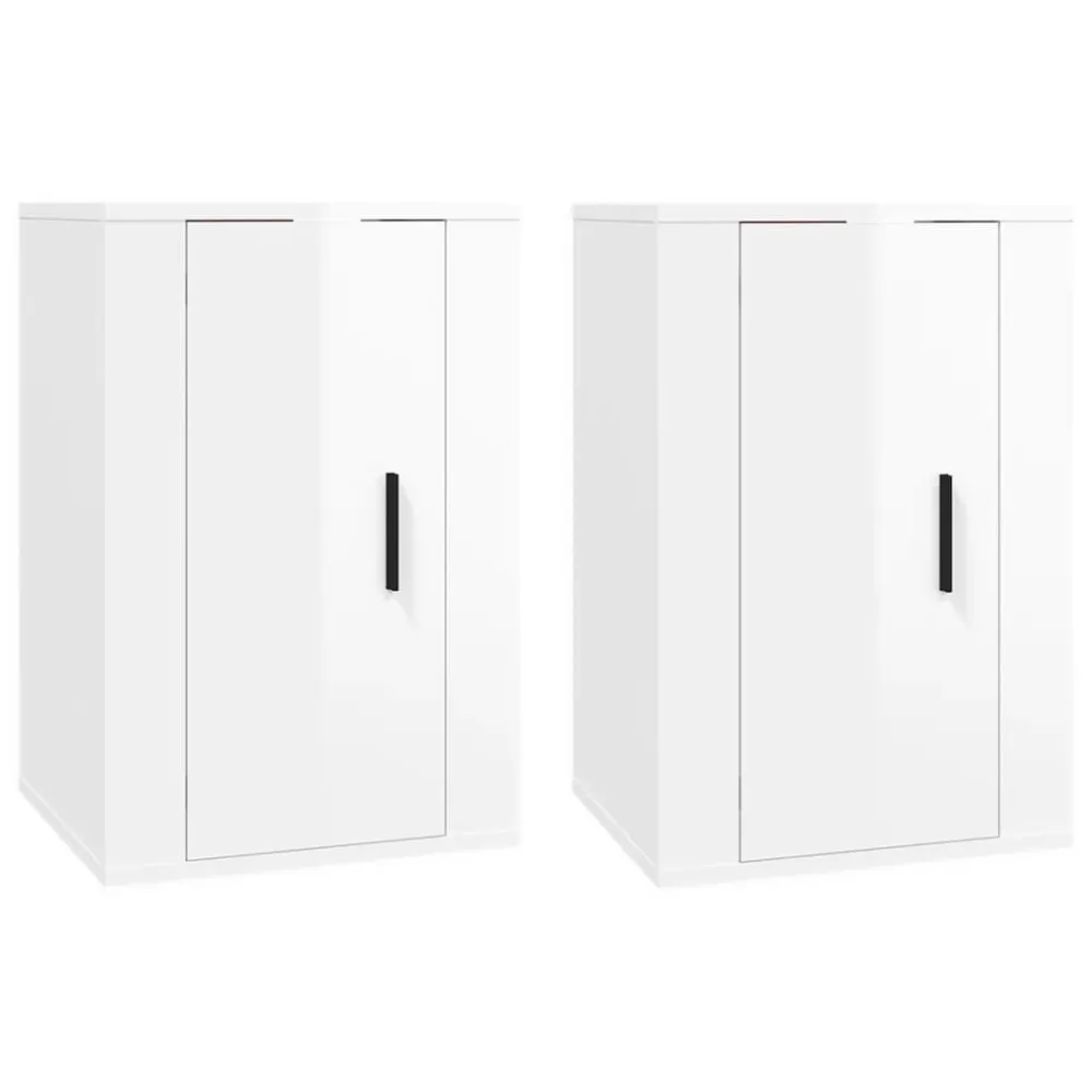 Móveis de TV de parede 2 pcs 40x34,5x60 cm branco reluzente