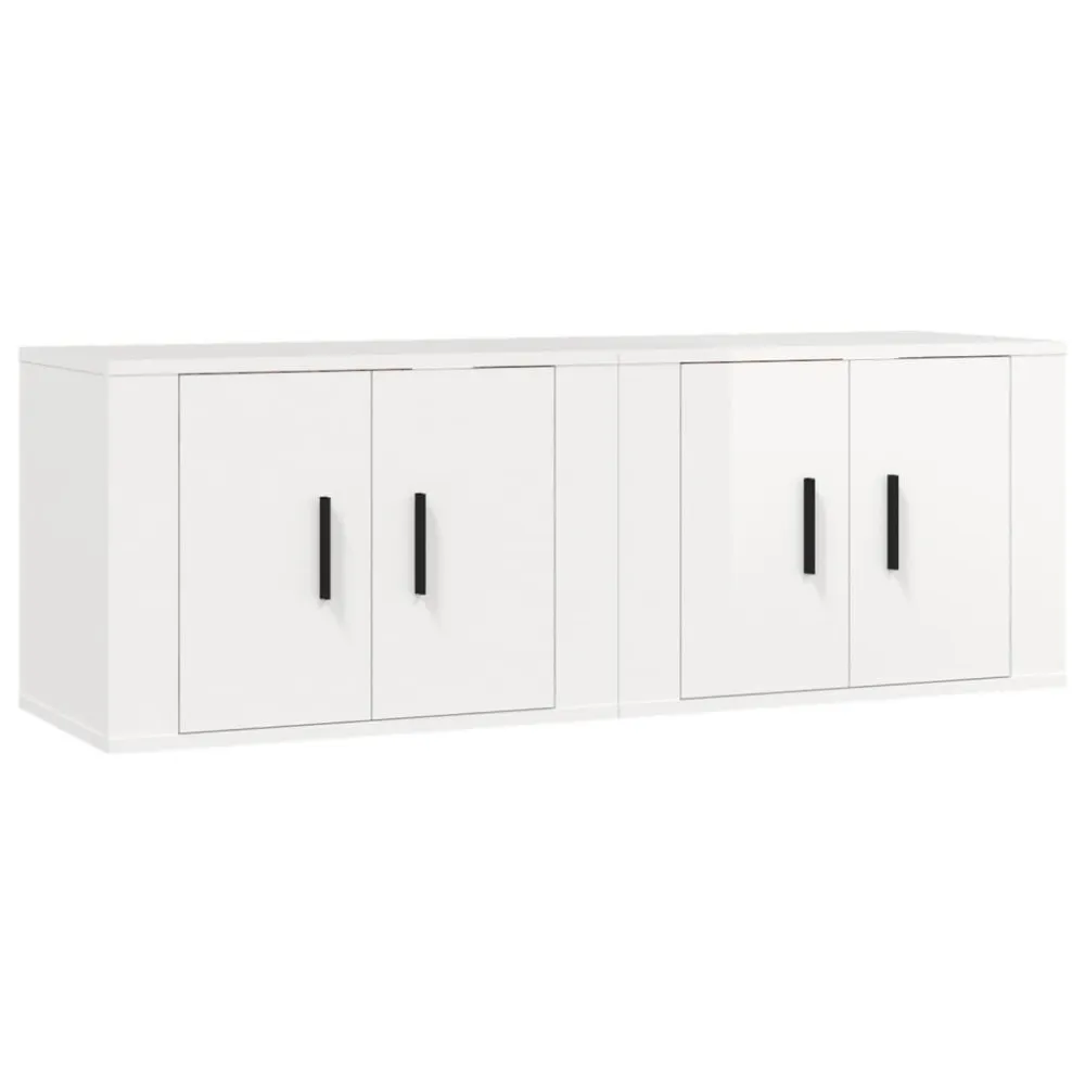 Móveis de TV de parede 2 pcs 57x34,5x40 cm branco radiante
