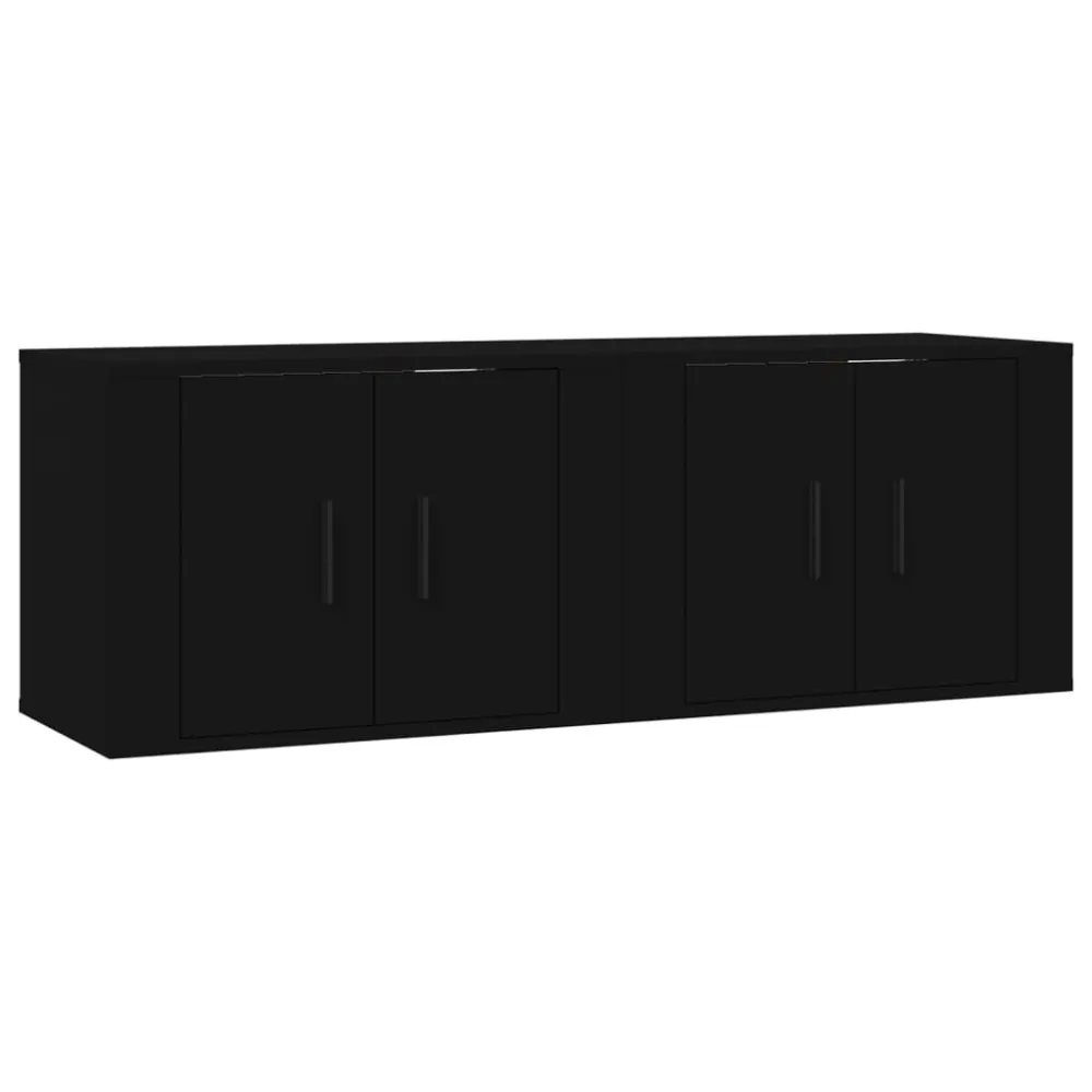 Móveis de TV de parede 2 pcs 57x34,5x40 cm preto