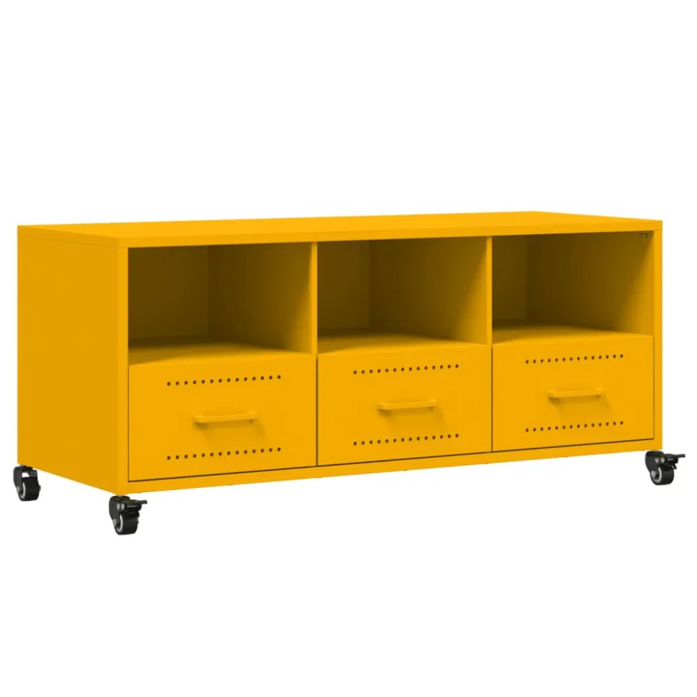 Móvel de TV 100,5x39x43,5 cm ço amarelo mostarda