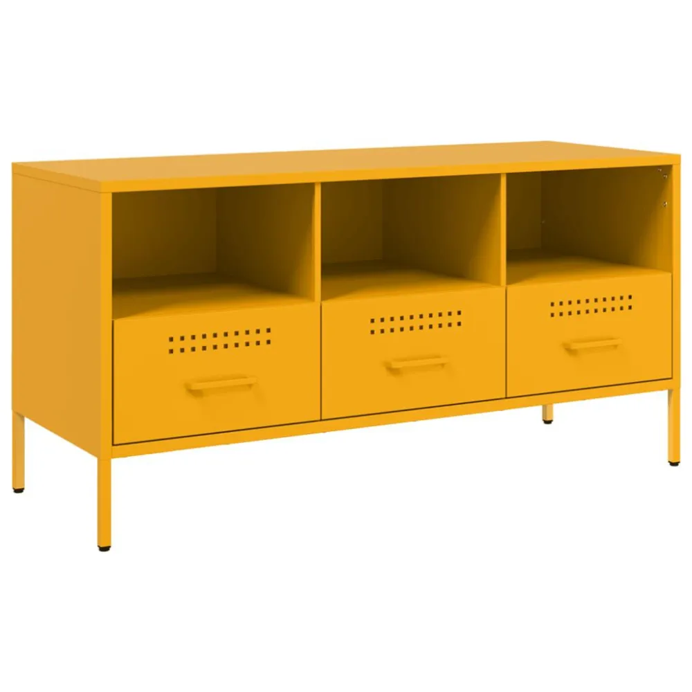 Móvel de TV 100,5x39x50,5 cm ço amarelo mostarda