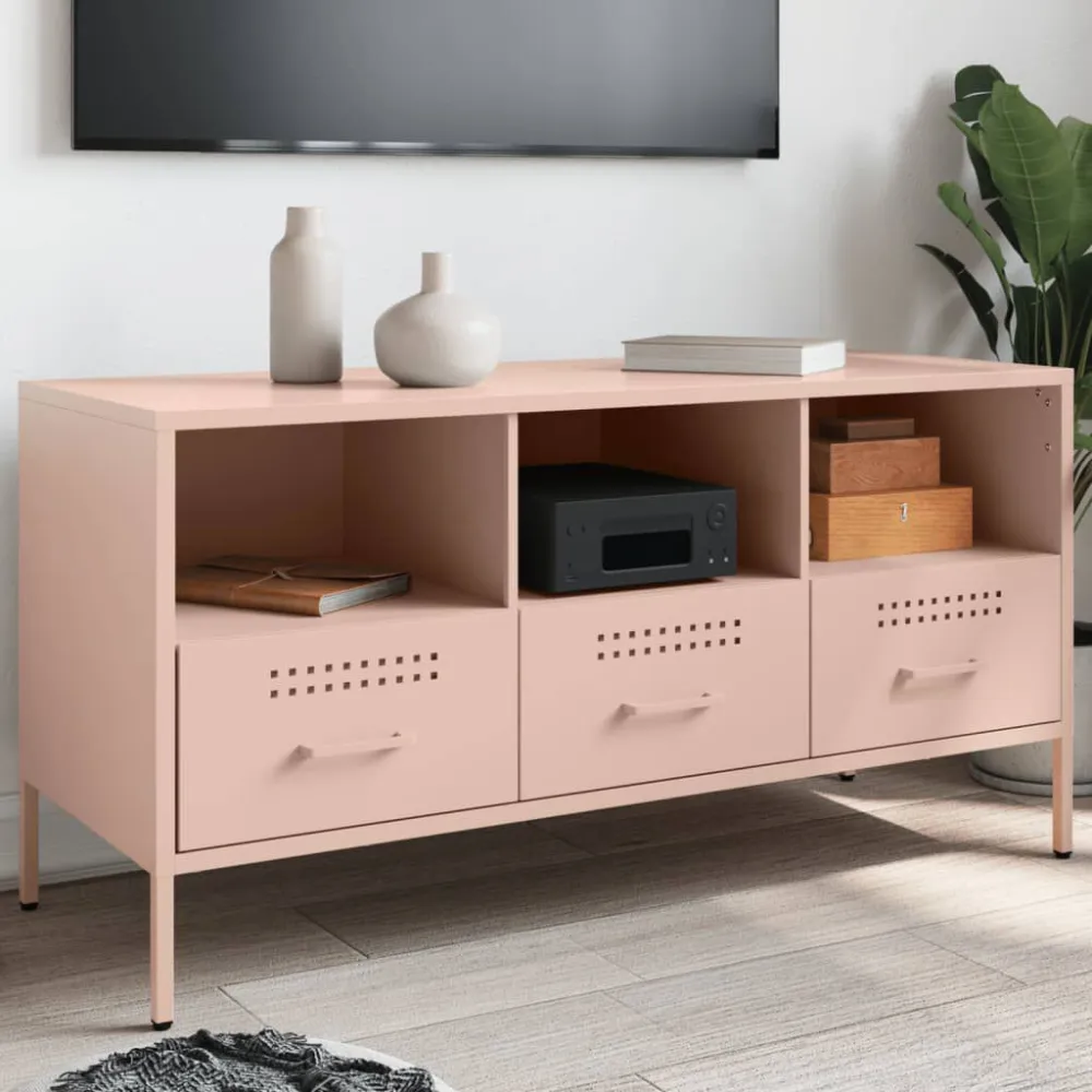 Móvel de TV 100,5x39x50,5 cm ço rosa