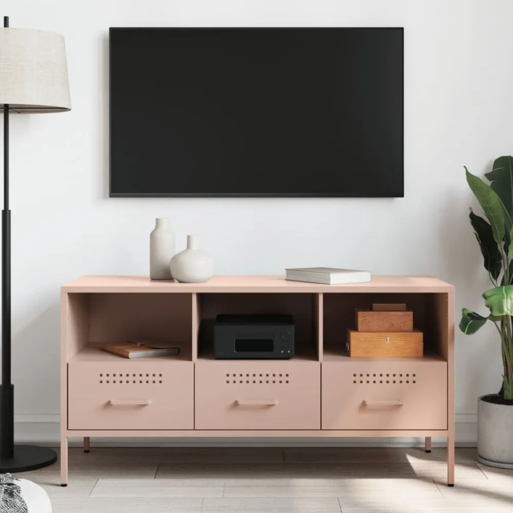 Móvel de TV 100,5x39x50,5 cm ço rosa