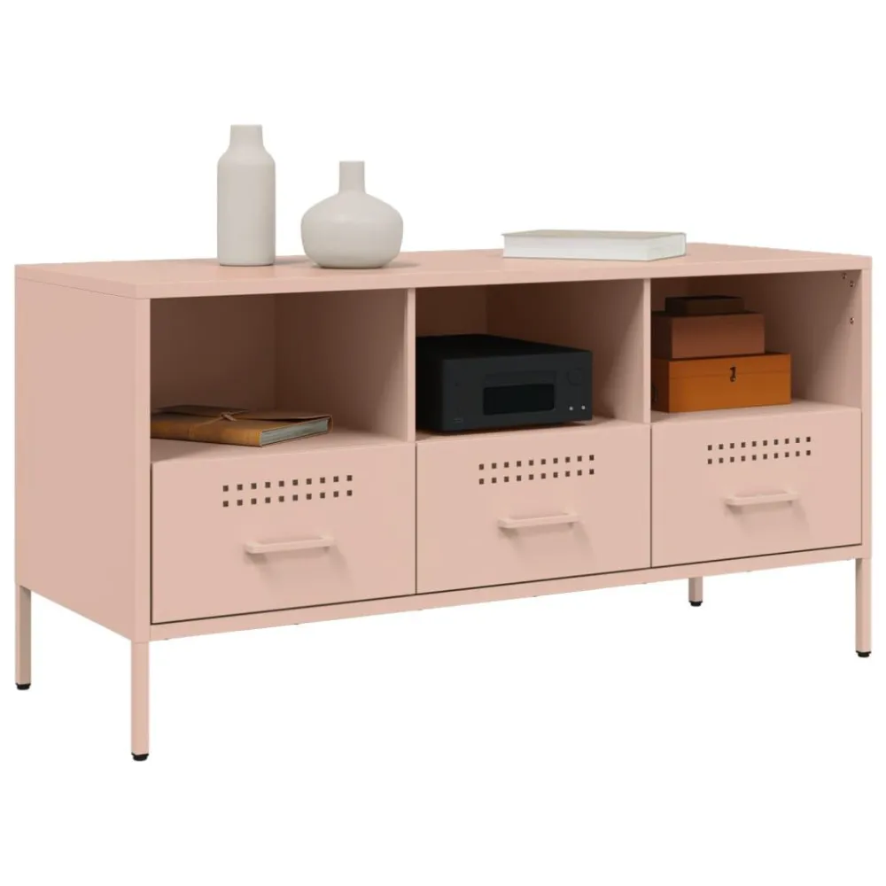 Móvel de TV 100,5x39x50,5 cm ço rosa