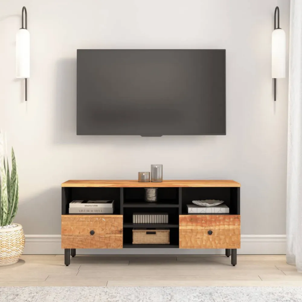 Móvel de TV 100x33x46 cm madeira de acácia maciç