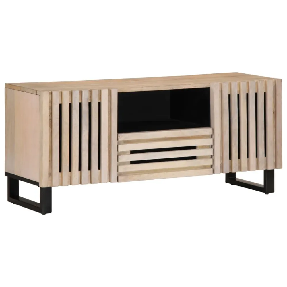 Móvel de TV 100x34x46 cm madeira de mangueira maciç