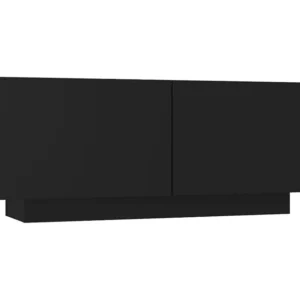 Móvel de TV 100x35x40 cm contraplacado preto