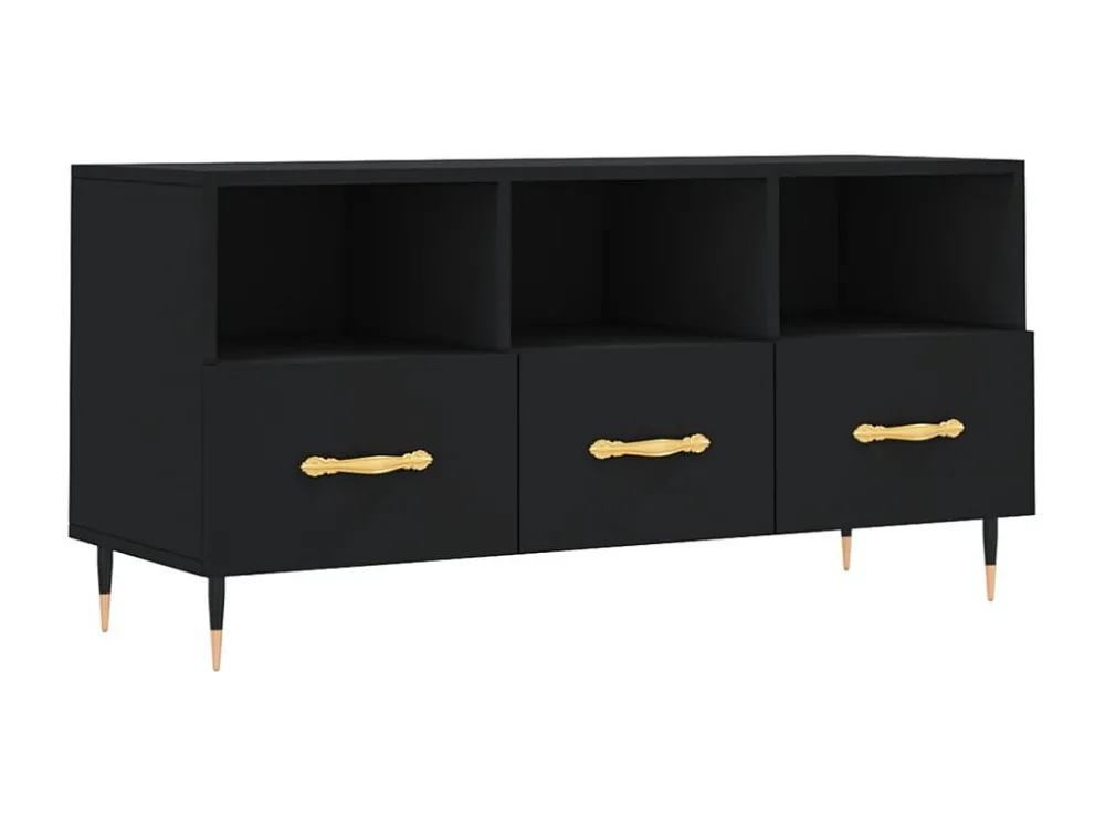 Móvel de TV 102x36x50 cm derivados de madeira preto