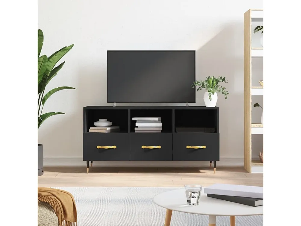 Móvel de TV 102x36x50 cm derivados de madeira preto