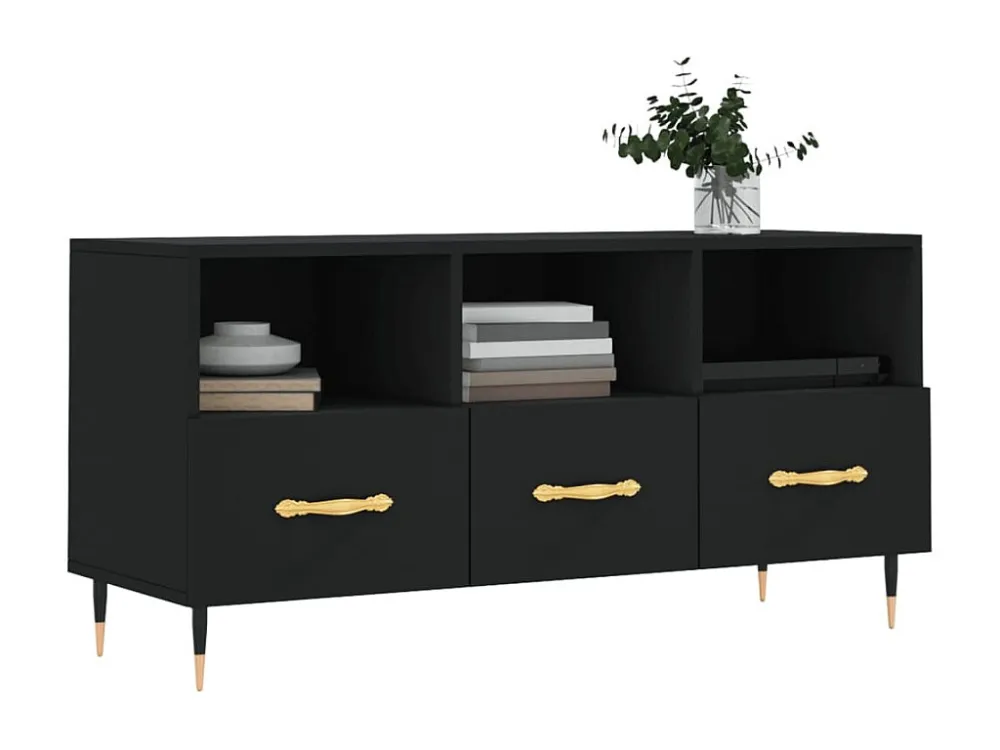 Móvel de TV 102x36x50 cm derivados de madeira preto