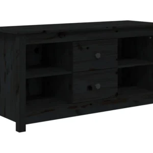Móvel de TV 103x36,5x52 cm madeira de pinho maciç preto