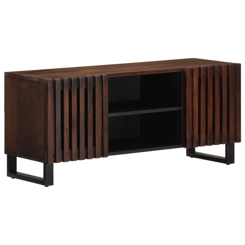 Móvel de TV 105x34x46 cm madeira de mangueira maciç castanho
