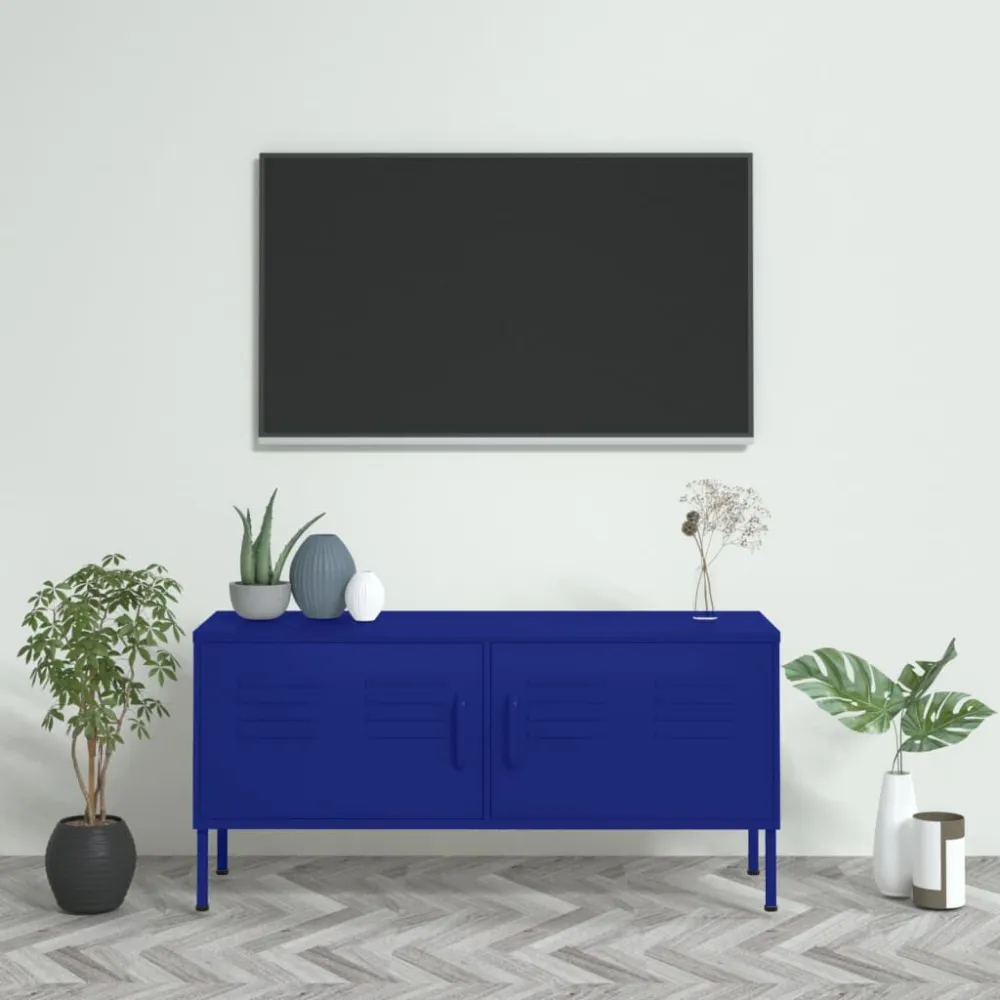 Móvel de TV ço 105x35x50 cm azul-marinho