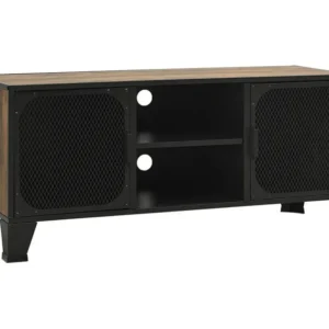 Móvel de TV 105x36x47 cm metálico e MDF castanho rústico