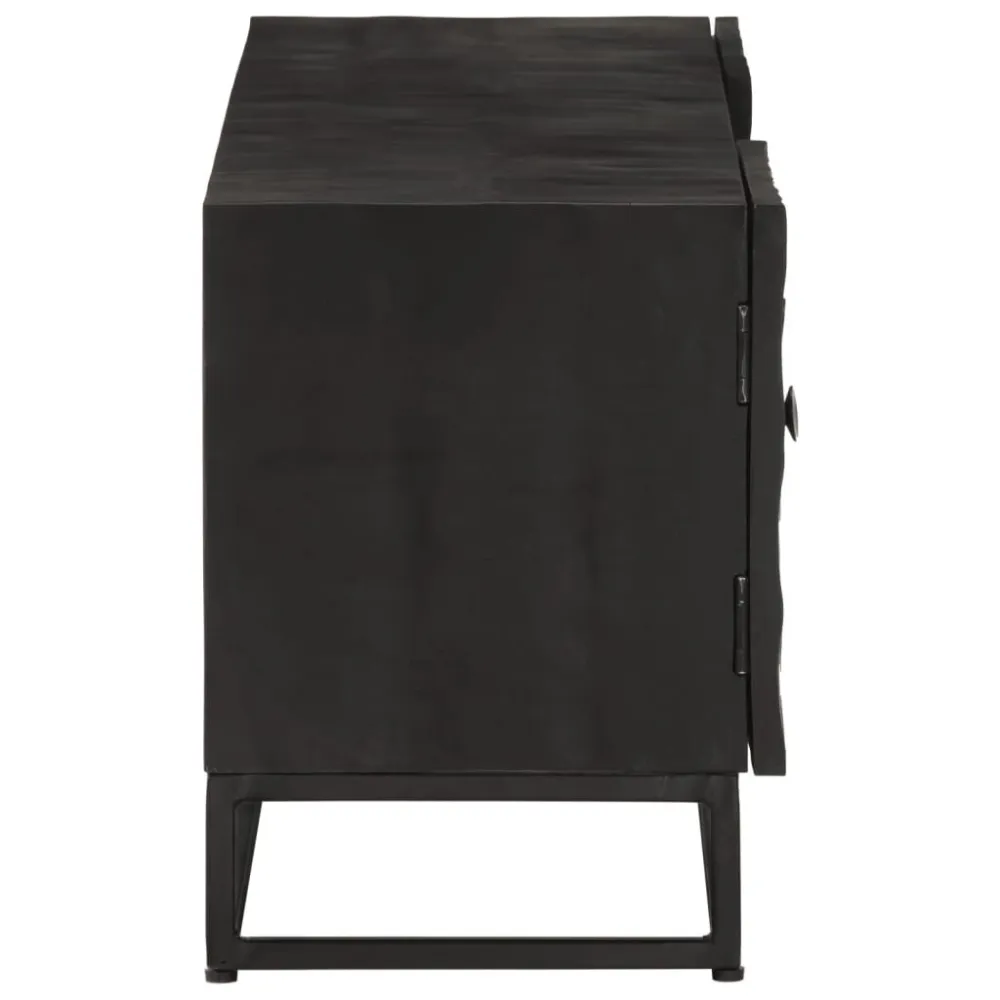 Móvel de TV 110x30x40 cm mangueira maciç e ferro preto