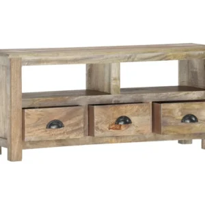 Móvel de TV 110x30x50 cm madeira de mangueira maciç