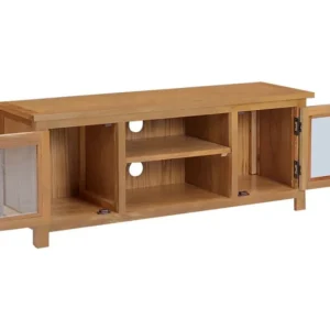 Móvel de TV 110x35x44 cm madeira de carvalho maciç