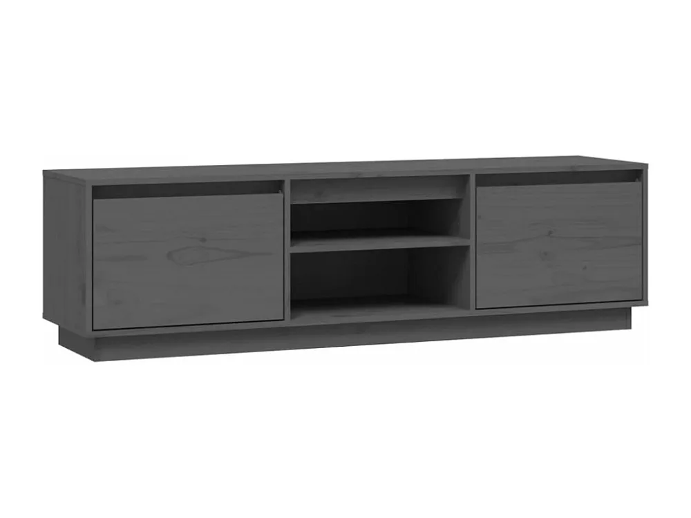 Móvel de TV 140x35x40 cm madeira de pinho maciç cinzento