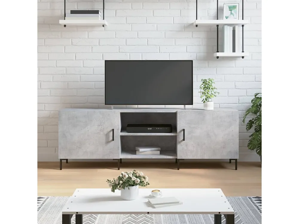 Móvel de TV 150x30x50 cm derivados de madeira cinza-cimento