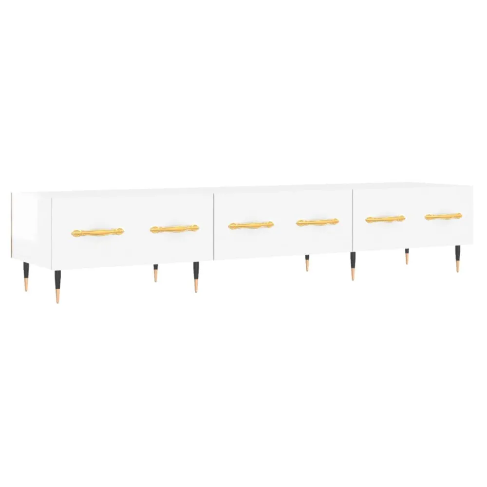 Móvel de TV 150x36x30 cm derivados de madeira branco cintilante