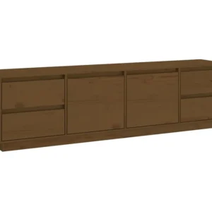 Móvel de TV 176x37x47,5 cm madeira de pinho maciç castanho mel