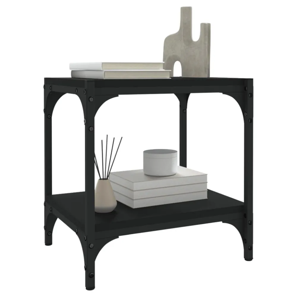 Móvel de TV 40x33x41 cm derivados de madeira e ço preto para Apartamento Pequeno