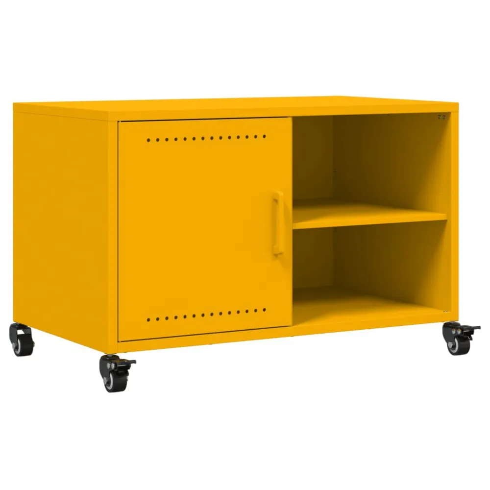 Móvel de TV 68x39x43,5 cm ço amarelo mostarda