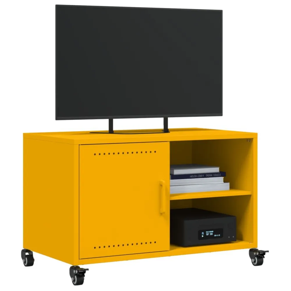Móvel de TV 68x39x43,5 cm ço amarelo mostarda
