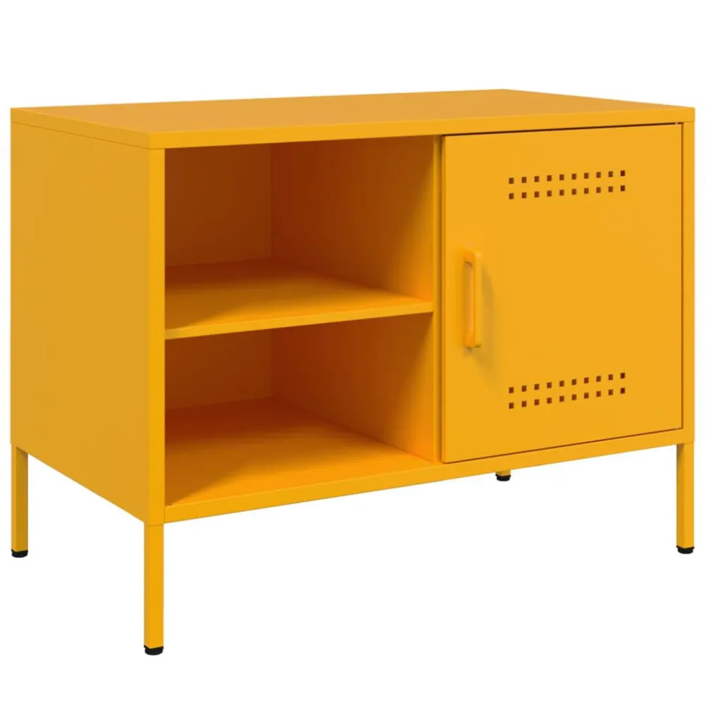 Móvel de TV 68x39x50,5 cm ço amarelo mostarda