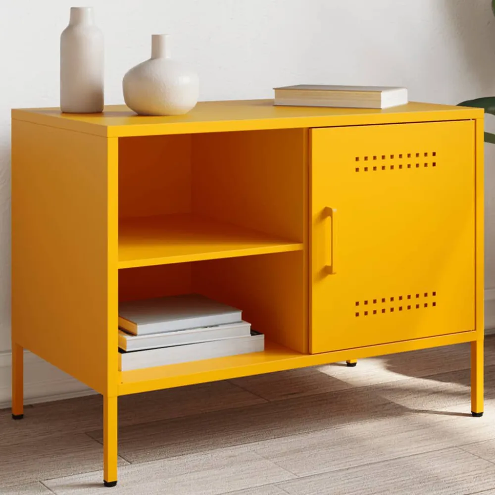 Móvel de TV 68x39x50,5 cm ço amarelo mostarda