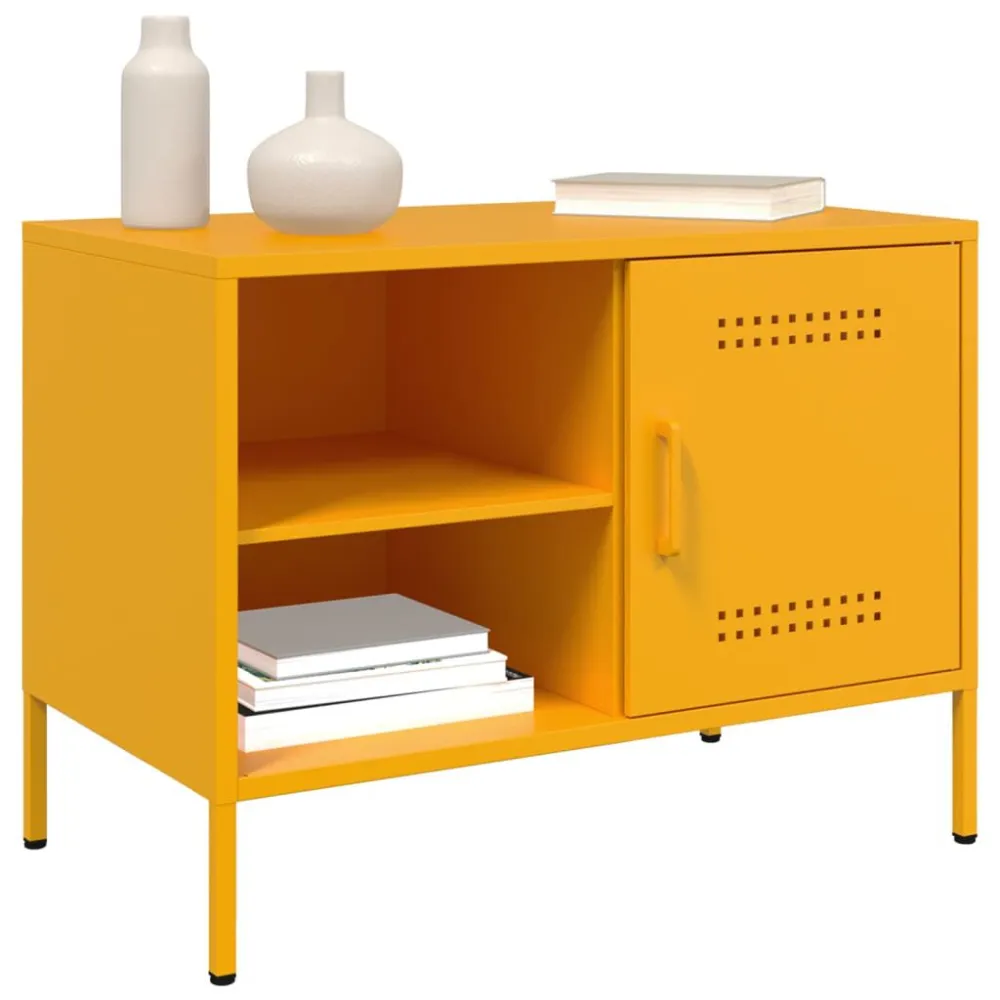 Móvel de TV 68x39x50,5 cm ço amarelo mostarda