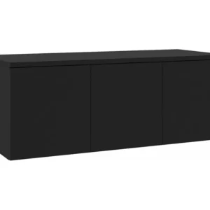 Móvel de TV 80x34x30 cm contraplacado preto