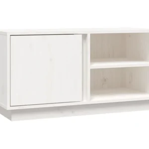 Móvel de TV 80x35x40,5 cm madeira de pinho maciç branco