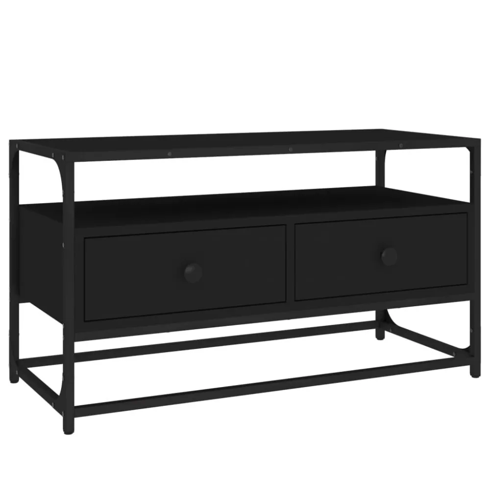 Móvel de TV 80x35x45 cm derivados de madeira preto