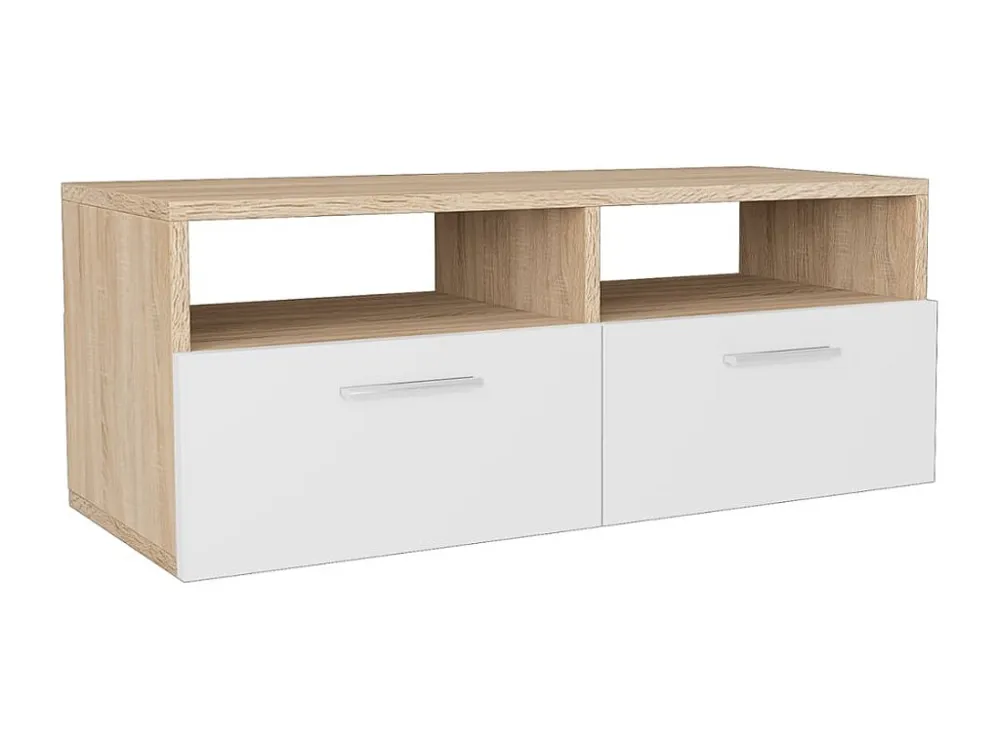 Móvel de TV em aglomerado 95x35x36 cm carvalho e branco