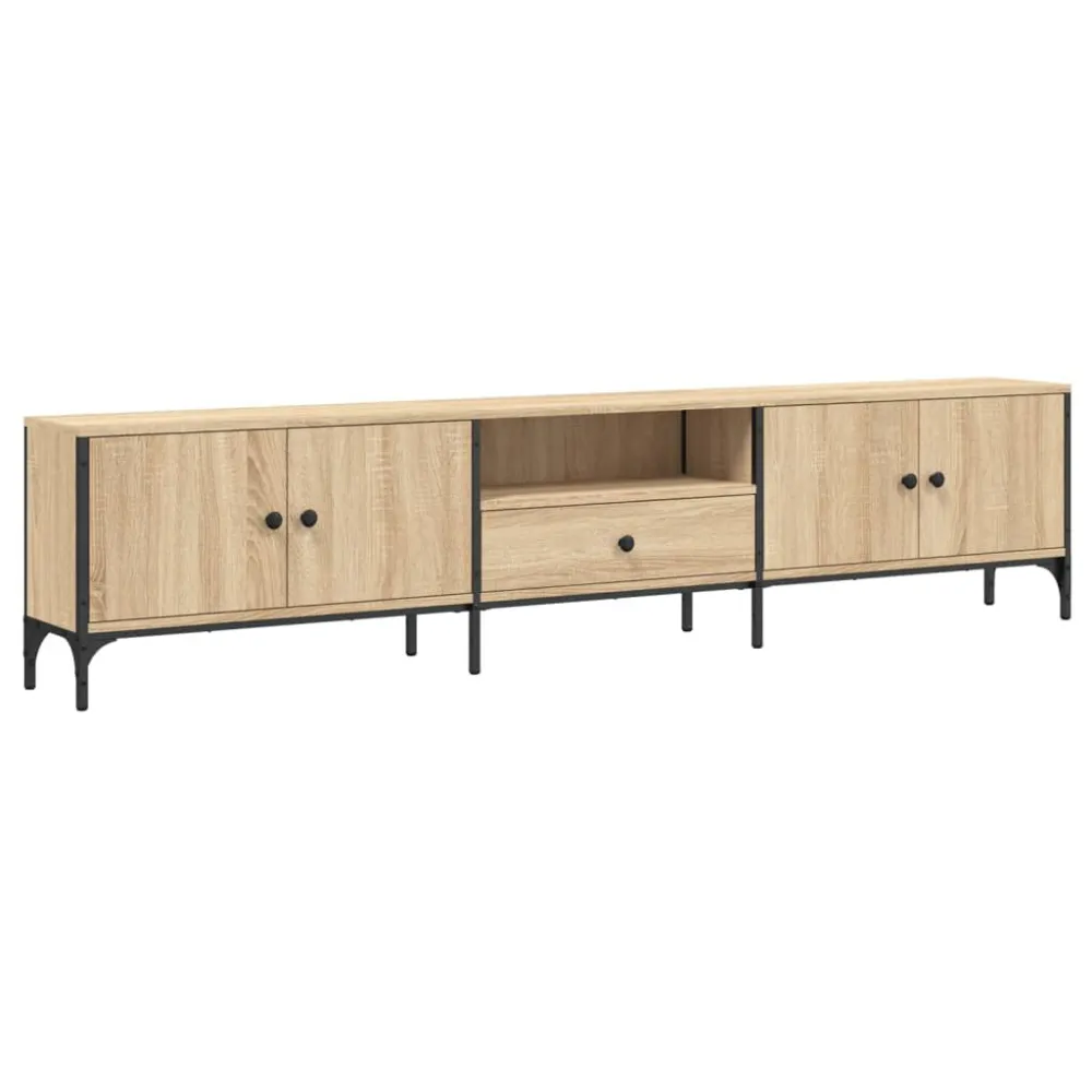 Móvel TV com gaveta 200x25x44 cm deriv. madeira carvalho sonoma