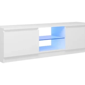 Móvel de TV com luzes LED 120x30x35,5 cm branco