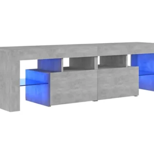 Móvel de TV com luzes LED 140x36,5x40 cm cinzento cimento