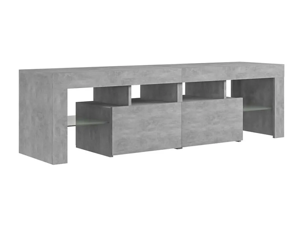 Móvel de TV com luzes LED 140x36,5x40 cm cinzento cimento