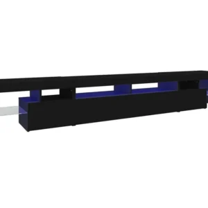 Móvel de TV com luzes LED 260x36,5x40 cm preto