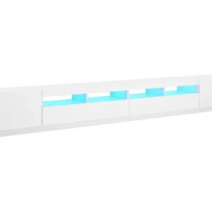 Móvel de TV com luzes LED 300x35x40 cm branco